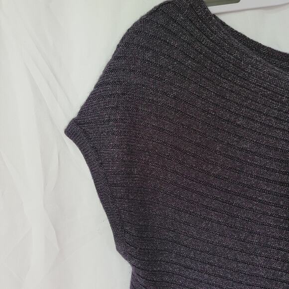 Calvin Klein Purple Metallic Wool Blend Cap Sleeve Tunic Sweater Blouse Size XS - Picture 4 of 11